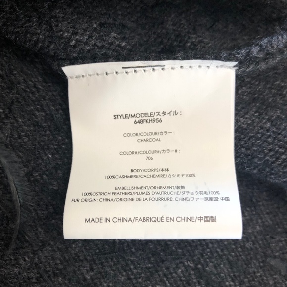 Michael Kors 2pc Feather Embellished Cashmere Set - Picture 8 of 8